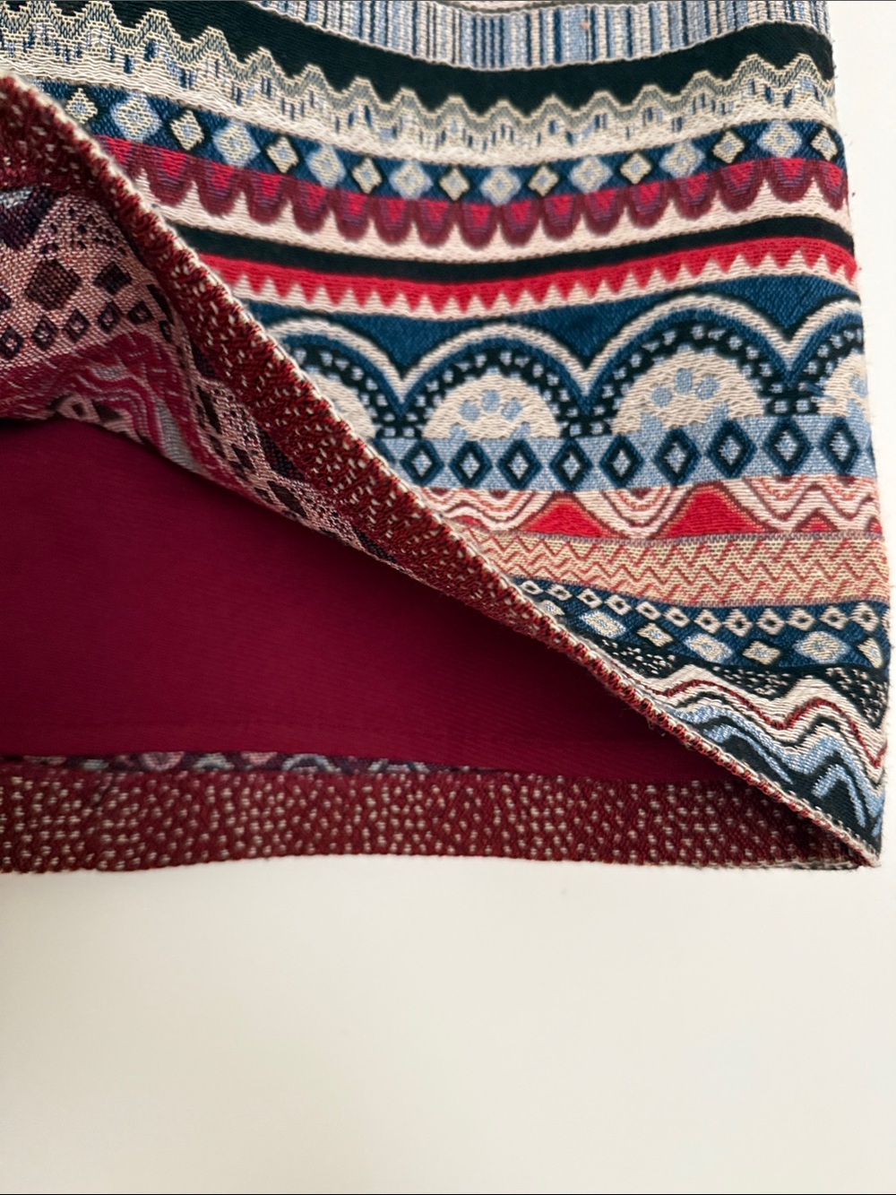 Design Lab Lord & Taylor Multicolor Geo-Pattern Knit Mini Skirt - Picture 6 of 6